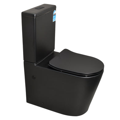 Tiffalo Rimless Back to Wall Toilet Suite, Matte Black