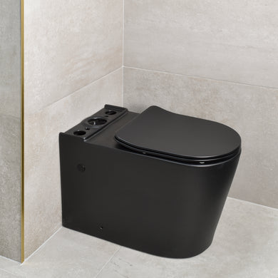 Tiffalo Rimless Back to Wall Toilet Suite, Matte Black