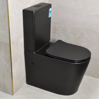 Tiffalo Rimless Back to Wall Toilet Suite, Matte Black