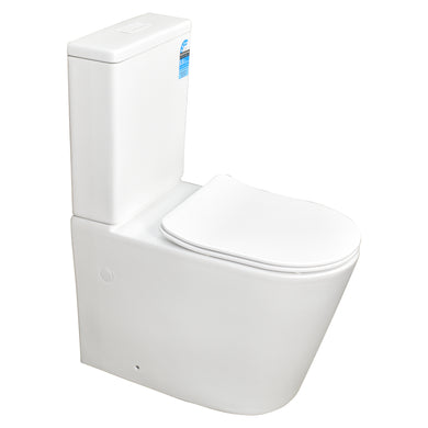 Tiffalo Rimless Back to Wall Toilet Suite, Matte White