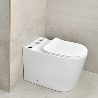 Tiffalo Rimless Back to Wall Toilet Suite, Matte White