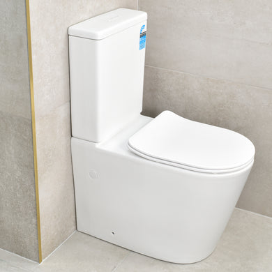 Tiffalo Rimless Back to Wall Toilet Suite, Matte White