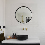 Deluxe Round 600mm Mirror with Black Frame