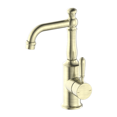 Nero York Basin Mixer With Metal Lever | Aged Brass |