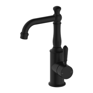 Nero York Basin Mixer With Metal Lever, Matte Black