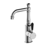 Nero York Basin Mixer With Black Porcelain Lever | Chrome |