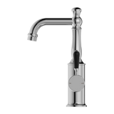Nero York Basin Mixer With Black Porcelain Lever | Chrome |