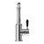 Nero York Basin Mixer Hook Spout With Black Porcelain Lever | Chrome |