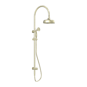 Nero York Twin Shower With Metal Hand Shower, Aged Brass