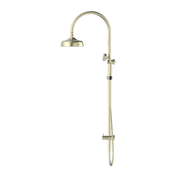 Nero York Twin Shower With Metal Hand Shower | Aged Brass |