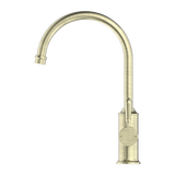 Nero York Kitchen Mixer Goosneck Spout With Metal Lever | Aged Brass |