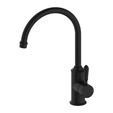 Nero York Kitchen Mixer Goosneck Spout With Metal Lever | Matte Black |