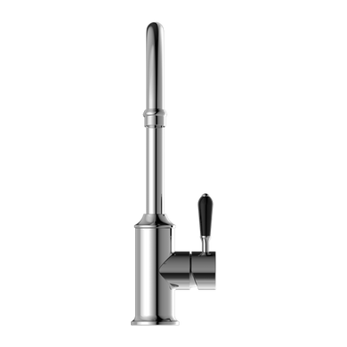 Nero York Kitchen Mixer Goosneck Spout With Black Porcelain Lever | Chrome |