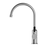 Nero York Kitchen Mixer Goosneck Spout With Black Porcelain Lever | Chrome |