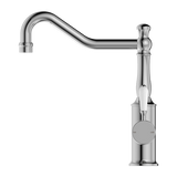 Nero York Kitchen Mixer Hook Spout With White Porcelain Lever | Chrome |