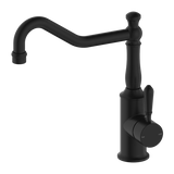 Nero York Kitchen Mixer Hook Spout With Metal Lever | Matte Black |