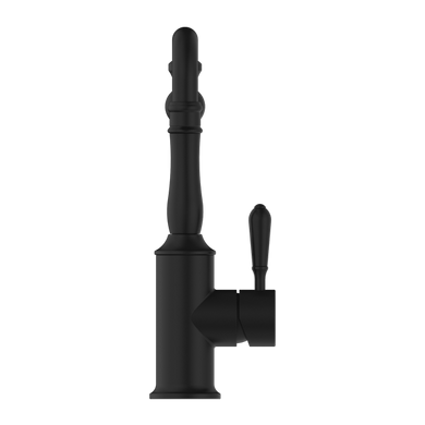 Nero York Kitchen Mixer Hook Spout With Metal Lever | Matte Black |