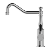 Nero York Kitchen Mixer Hook Spout With Black Porcelain Lever | Chrome |