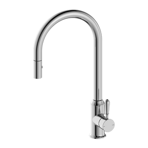 Nero York Pull Out Sink Mixer With Vegie Spray Function With Metal Lever, Chrome