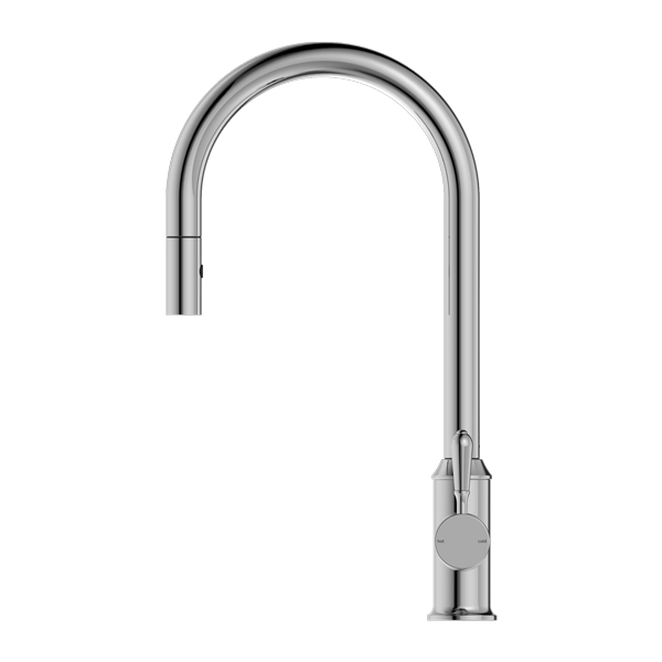 Nero York Pull Out Sink Mixer With Vegie Spray Function With Metal Lever  | Chrome |