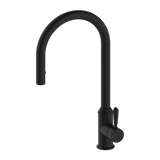 Nero York Pull Out Sink Mixer With Vegie Spray Function With Metal Lever | Matte Black |