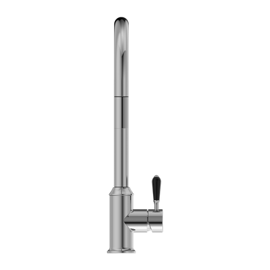 Nero York Pull Out Sink Mixer With Vegie Spray Function With Black Porcelain Lever | Chrome |