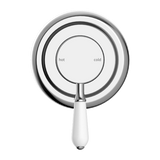 Nero York Shower Mixer With White Porcelain Lever | Chrome |