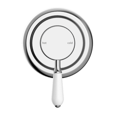 Nero York Shower Mixer With White Porcelain Lever | Chrome |