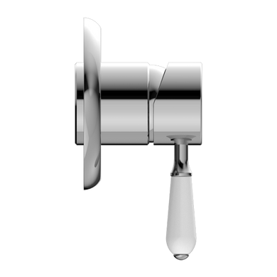Nero York Shower Mixer With White Porcelain Lever | Chrome |