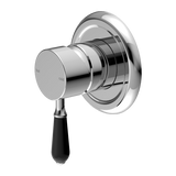 Nero York Shower Mixer With Black Porcelain Lever | Chrome |