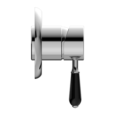 Nero York Shower Mixer With Black Porcelain Lever | Chrome |