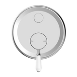 Nero York Shower Mixer With Diverter With White Porcelain Lever | Chrome |