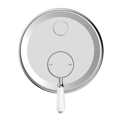Nero York Shower Mixer With Diverter With White Porcelain Lever | Chrome |