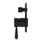 Nero York Shower Mixer With Diverter With Metal Lever | Matte Black |