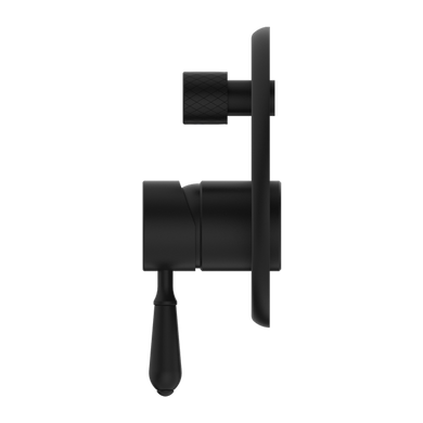 Nero York Shower Mixer With Diverter With Metal Lever | Matte Black |