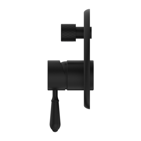 Nero York Shower Mixer With Diverter With Metal Lever  | Matte Black |
