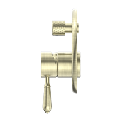 Nero York Shower Mixer With Diverter With Metal Lever | Aged Brass |