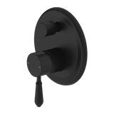 Nero York Shower Mixer With Diverter With Metal Lever | Matte Black |