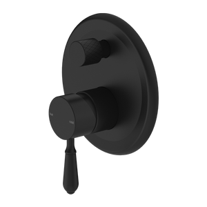 Nero York Shower Mixer With Diverter With Metal Lever, Matte Black