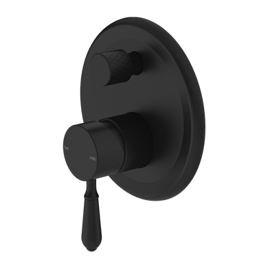 Nero York Shower Mixer With Diverter With Metal Lever | Matte Black |