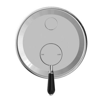 Nero York Shower Mixer With Diverter With Black Porcelain Lever | Chrome |