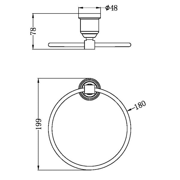 Nero York Towel Ring  | Matte Black |
