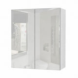 Cassia Mirror Shaving Cabinet 750mm x 750mm with Polished Edge, Gloss White