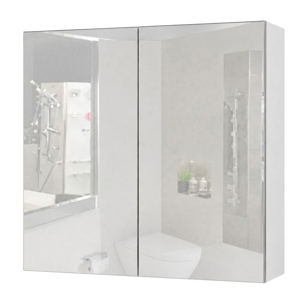 Cassia Mirror Shaving Cabinet 900mm x 750mm with Polished Edge, Gloss White