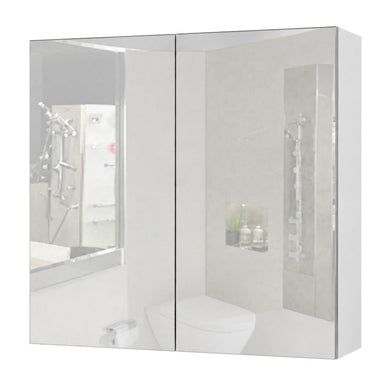 Cassia Mirror Shaving Cabinet 900mm x 750mm with Polished Edge, Gloss White