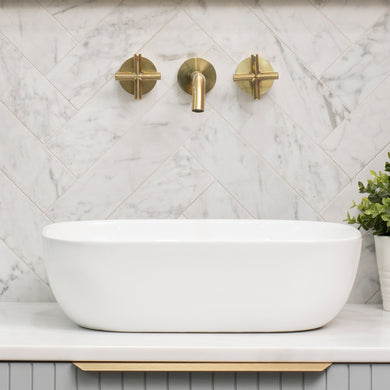 Julio 455mm x 325mm Above-Counter Basin, Gloss White