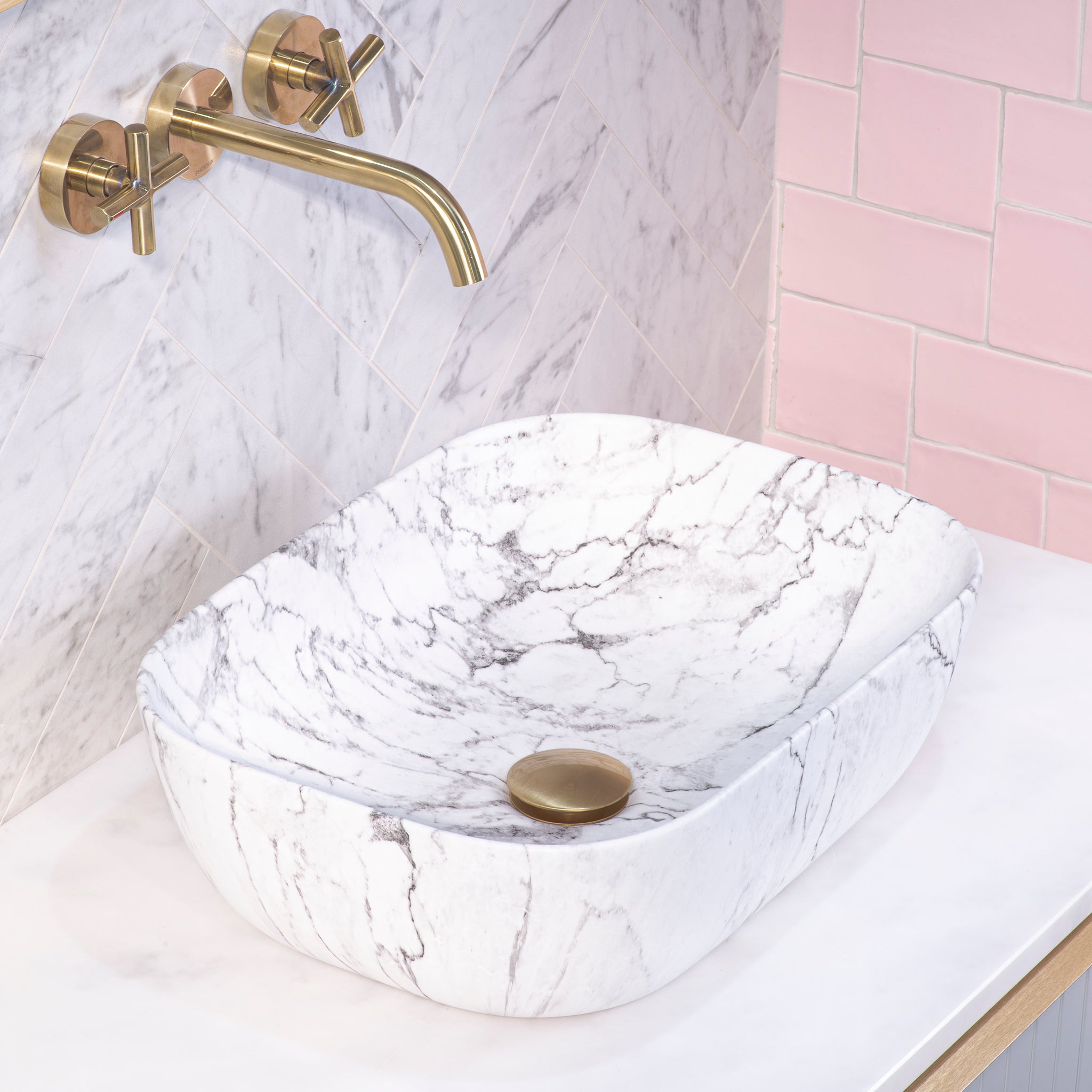 Julio 455mm x 325mm Above-Counter Basin, Matte Carrara