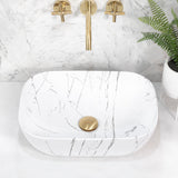 Julio 455mm x 325mm Above-Counter Basin, Matte Calacatta