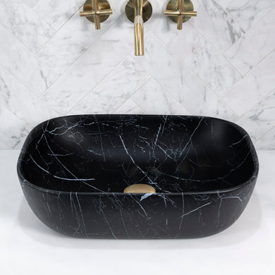 Julio 455mm x 325mm Above-Counter Basin, Matte Marquina Marrone