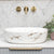 Capsula 480mm x 350mm Above-Counter Basin, Fired Matte Calacatta *Clearance Stock*